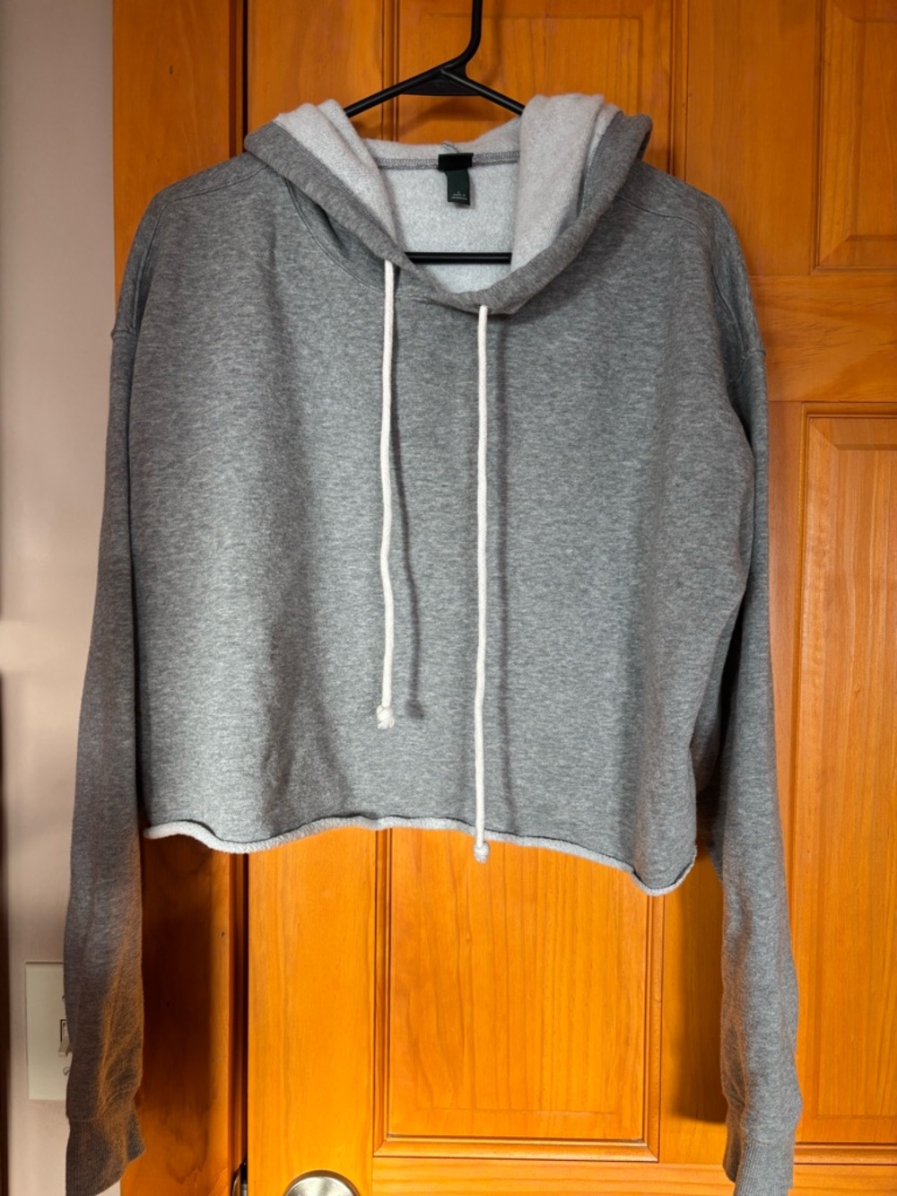 Wild Fable Gray Cropped Drawstring Hoodie